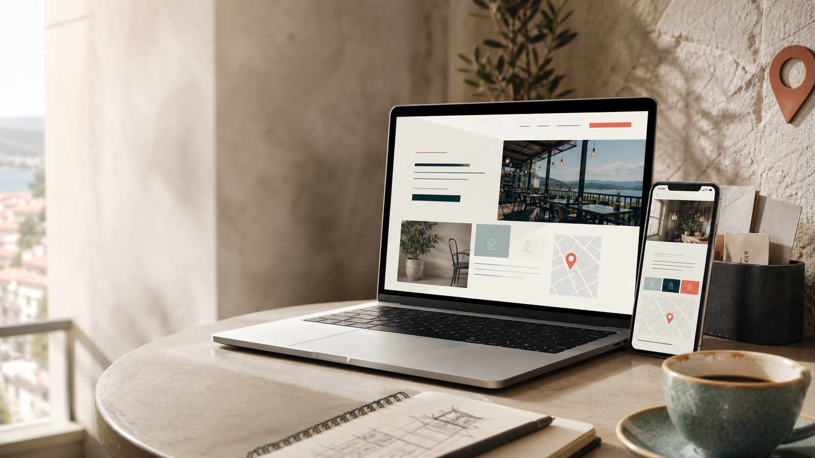Moderni prikaz Ansel web stranice na laptopu i mobitelu