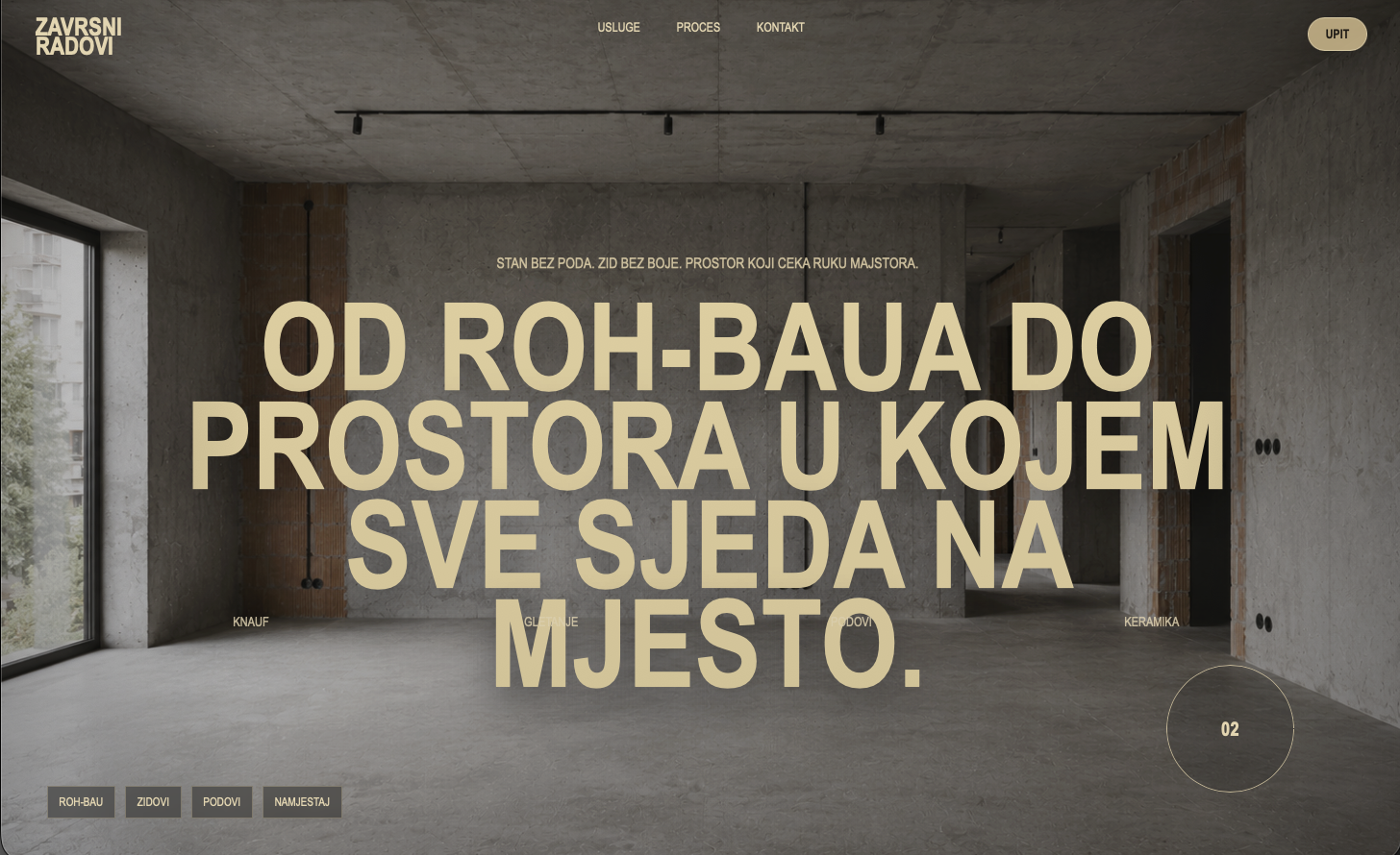 Web primjer za završne radove
